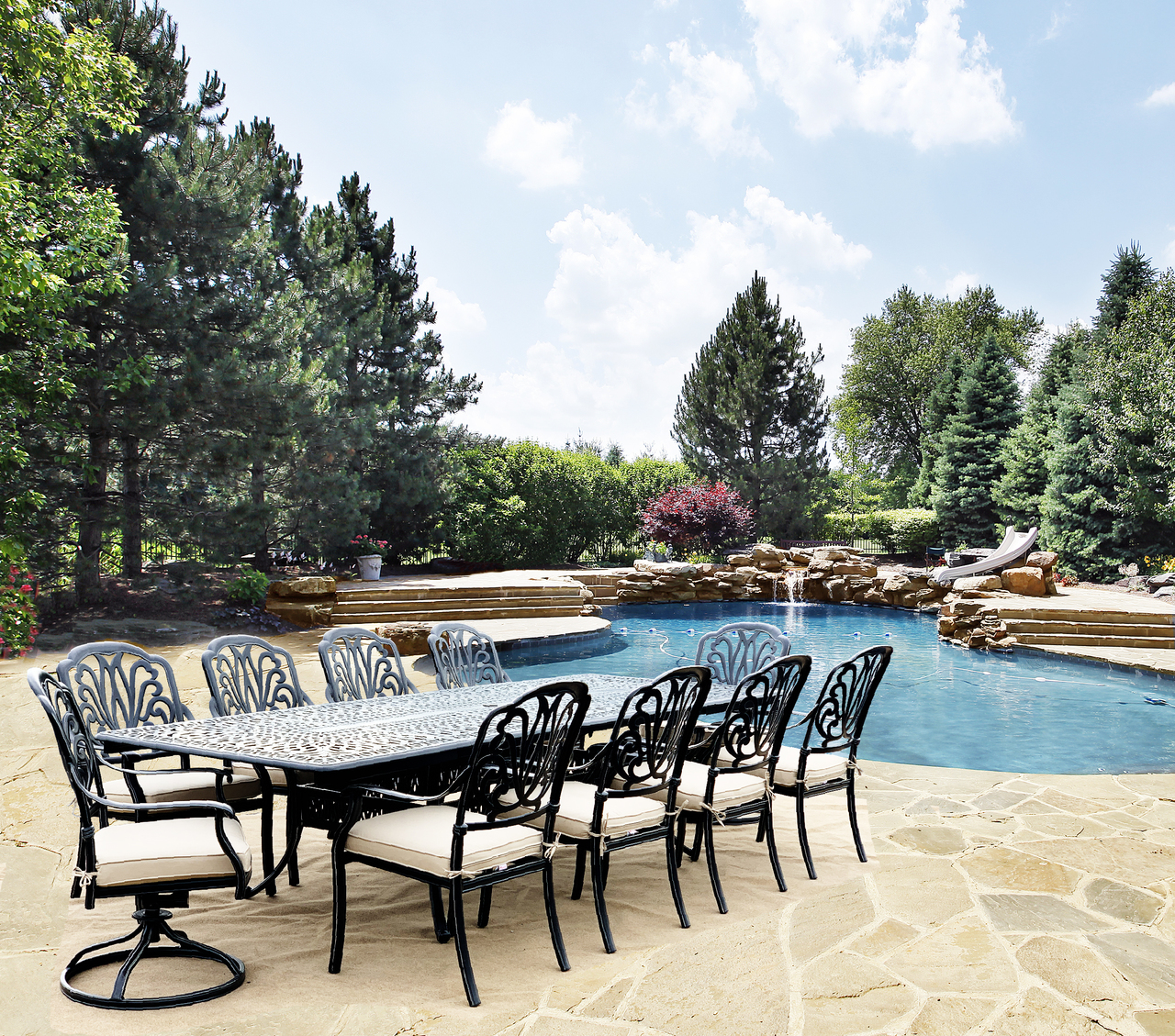 12011497 Elisabeth Extension Table with Dining Table Chairs Set of 11 (KIT) - Image 1