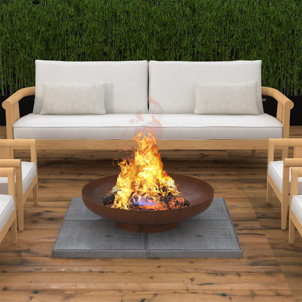 24" Minimalist Wood Burning Steel Firepit