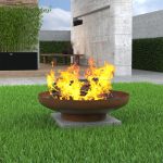 24" Minimalist Wood Burning Steel Firepit