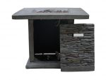 Outdoor Grey Stone Fire Pit with Lava Rocks