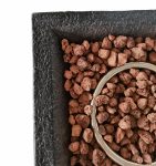 Brown Stone Stacked Outdoor Gas Fire Pit with Lava Rocks