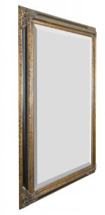 Mini Grand Victorian Mirror 24x36 Antique Gold with Black - Image 2