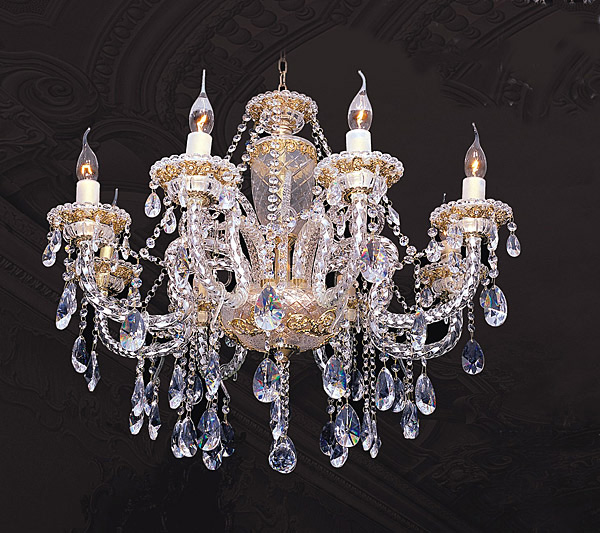 10861681 Fine Crystal and Gold Chandelier - Image 1