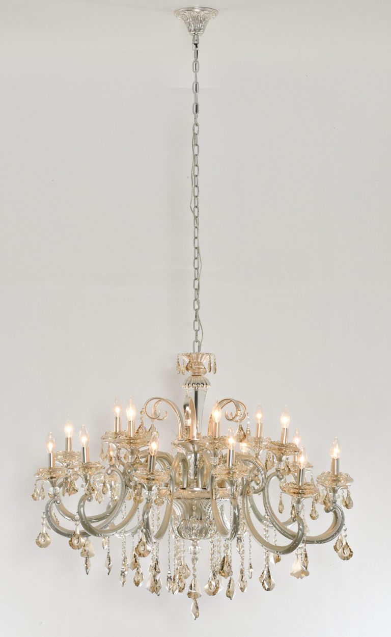 Hollywood Brush 18 light Silver Chandelier