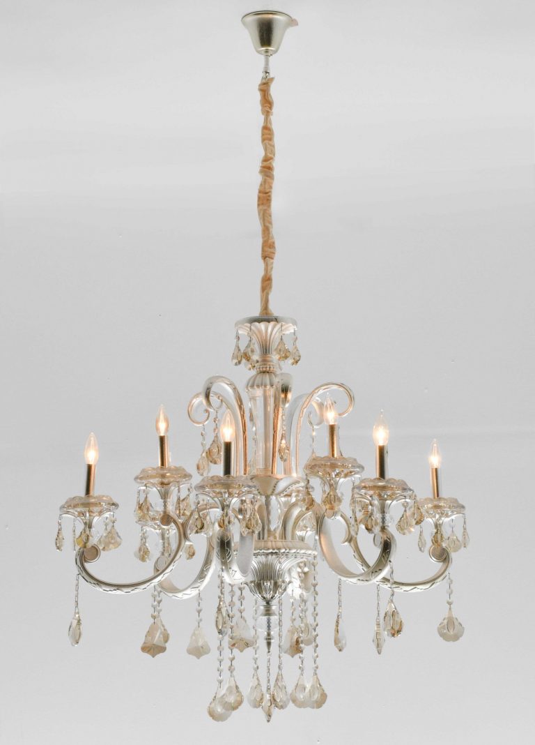 Hollywood Brush 9 light Silver Chandelier