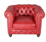 Classic Chesterfield Chair Red - Image 2