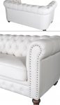 Classic Chesterfield White Loveseat