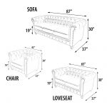 Classic Chesterfield White Sofa Set of 3 - Image 4