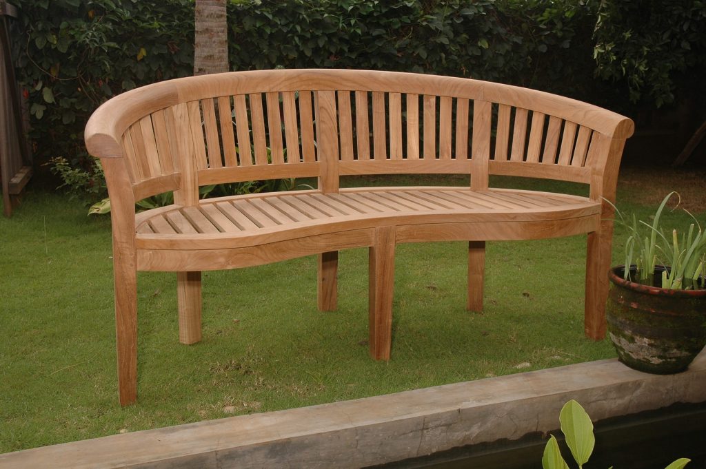 Anderson Teak Curve 3 Seater Bench Extra Thick Wood