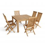 Anderson Teak Windsor Classic Chair 7-Pieces Folding Dining Set - Image 2
