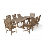 Anderson Teak Bahama Wilshire Armchair 9-Pieces Extension Dining Set