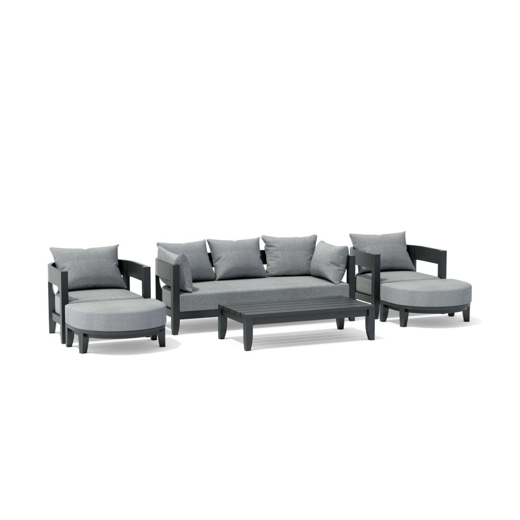 Anderson Teak SET-171 6-pc Coronado Aluminum Deep Seating Set