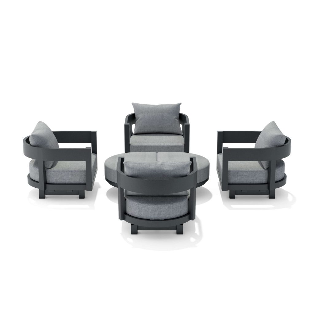 Anderson Teak SET-174 6-pc Coronado Aluminum Deep Seating Set