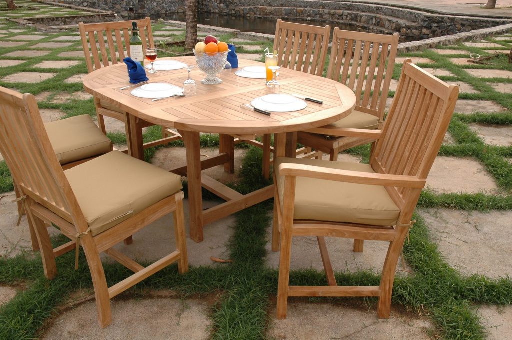 Anderson Teak Bahama Wilshire 7-Pieces Extension Dining Set