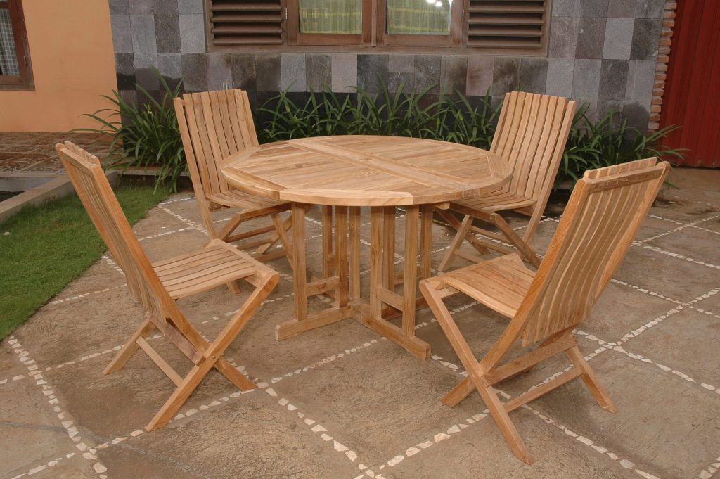 Anderson Teak Butterfly Comfort 5-Pieces Dining Table Set