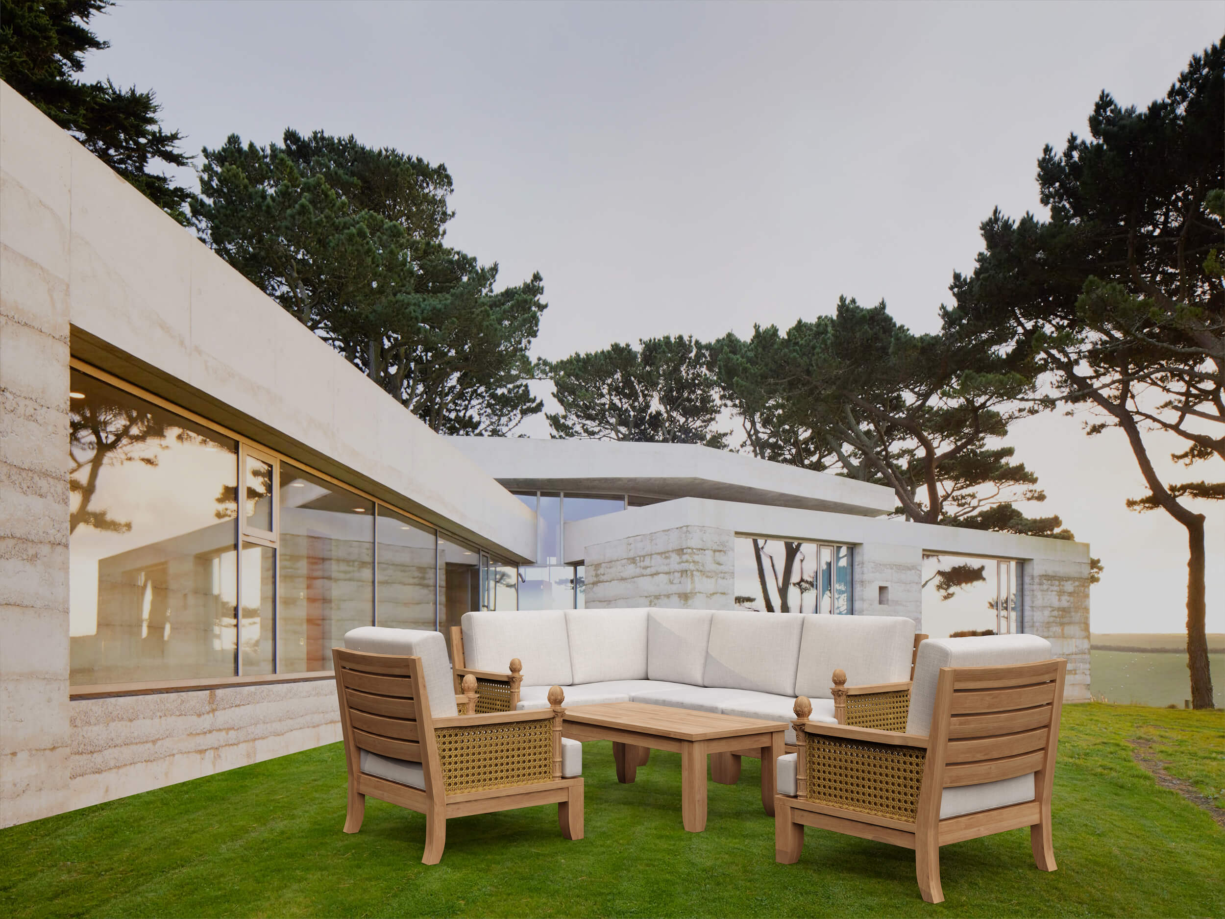 SET-73.panoramic Anderson Teak Luxe 7-Pieces Modular Set - Image 1