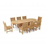 Anderson Teak Sahara Dining Side Chair 9-Pieces Oval Dining Set - Image 2
