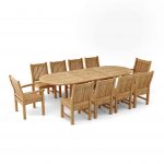 Anderson Teak Sahara Dining Side Chair 11-Pieces Oval Dining Set - Image 2