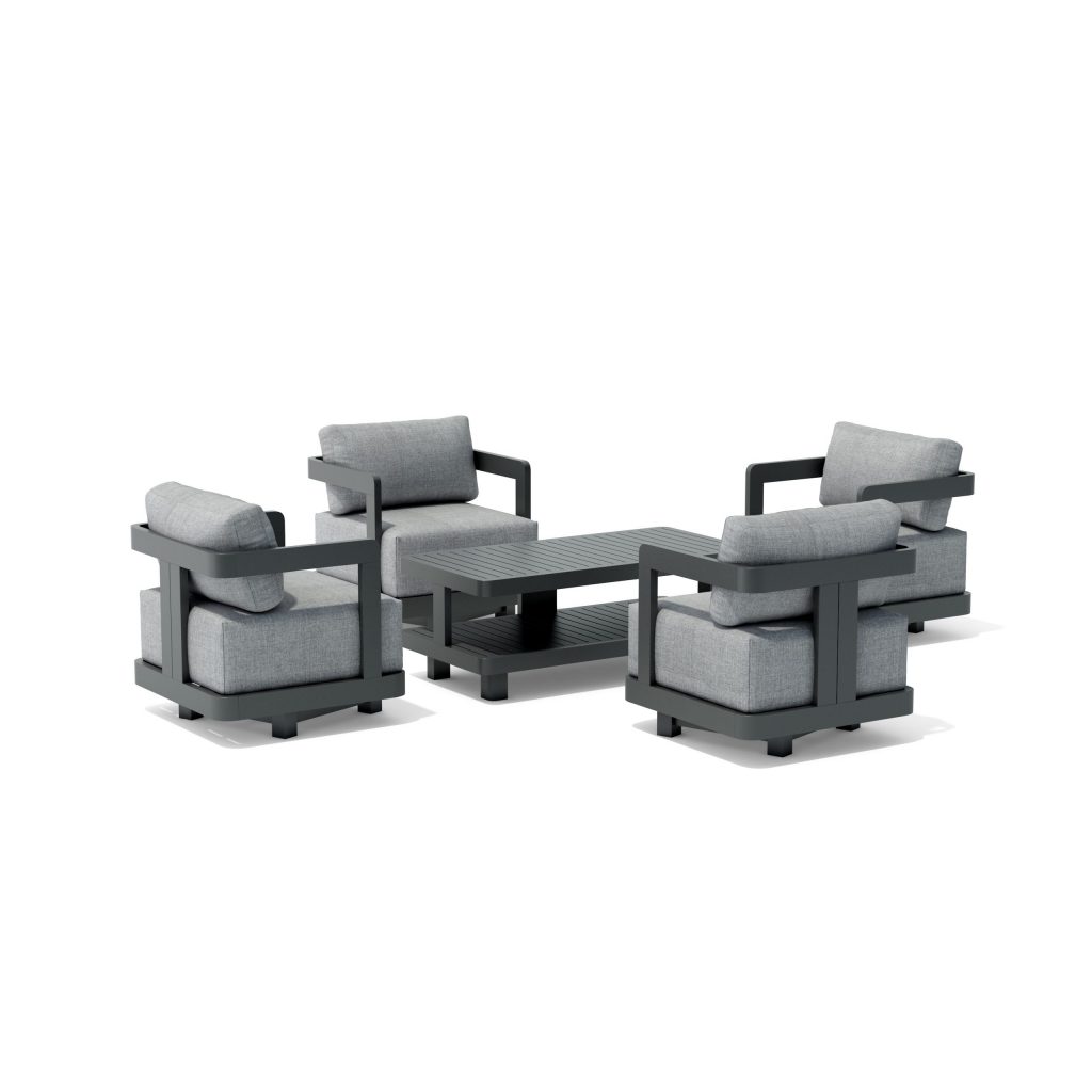 Anderson Teak SET-904-AL 5-pc Granada Aluminum Deep Seating