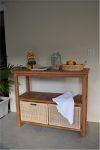 Anderson Teak Towel Console w/ 2 Shelves Table