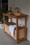 Anderson Teak Towel Console w/ 2 Shelves Table
