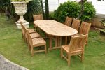 Anderson Teak Sahara Dining Side Chair 9-Pieces Oval Dining Set - Image 4