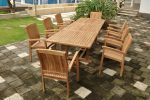 Anderson Teak Bahama Stackable Sahara 9-Pieces Rectangular Dining Set A