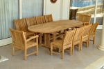Anderson Teak Sahara Dining Side Chair 11-Pieces Oval Dining Set - Image 3