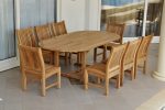 Anderson Teak Bahama Sahara 9-Pieces 87" Oval Dining Set - Image 3