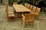 Anderson Teak Valencia Sahara 13-Pieces Rectangular Dining Set - Image 2