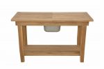Anderson Teak Nautilus Console Table w/ SS Container - Image 3