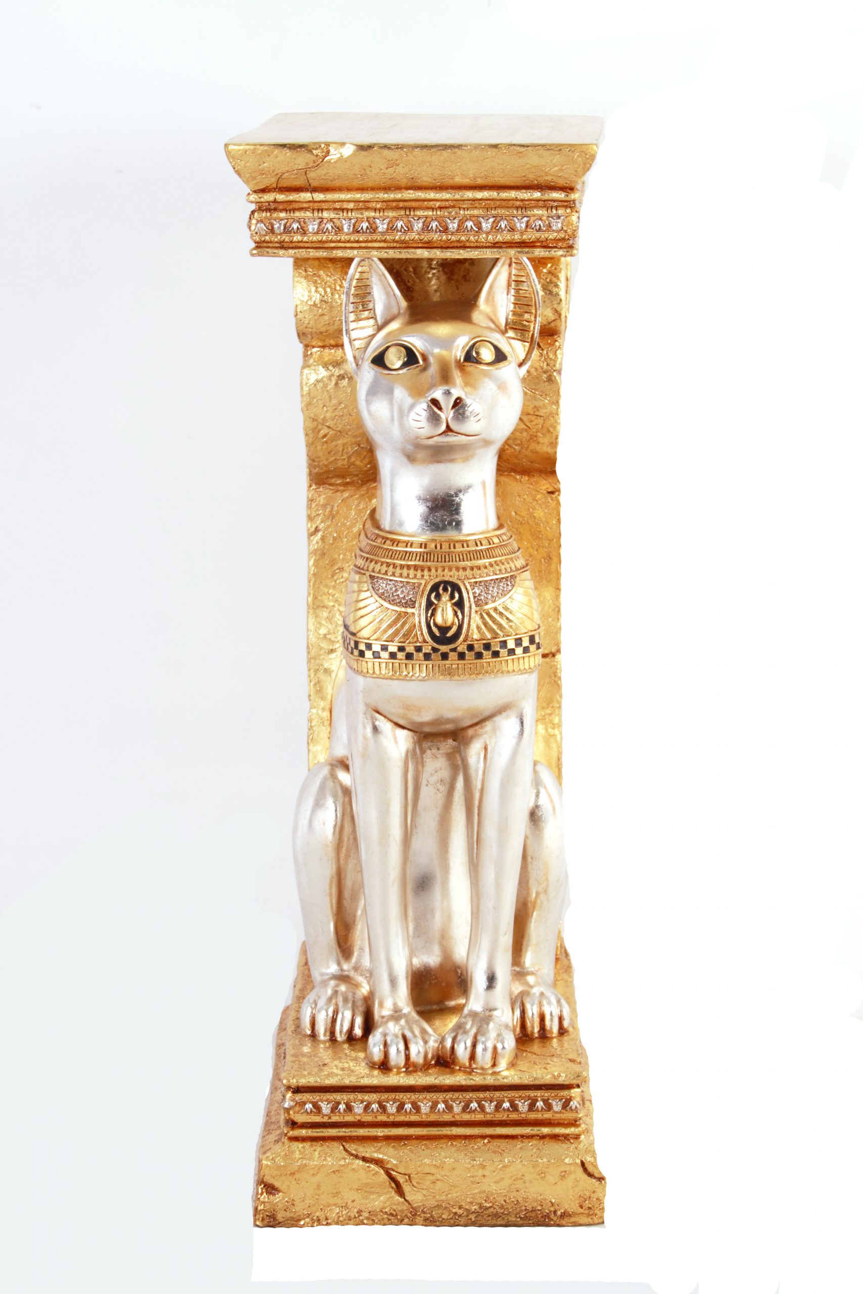 10445601 Egyptian Cat Pedestal - Image 1
