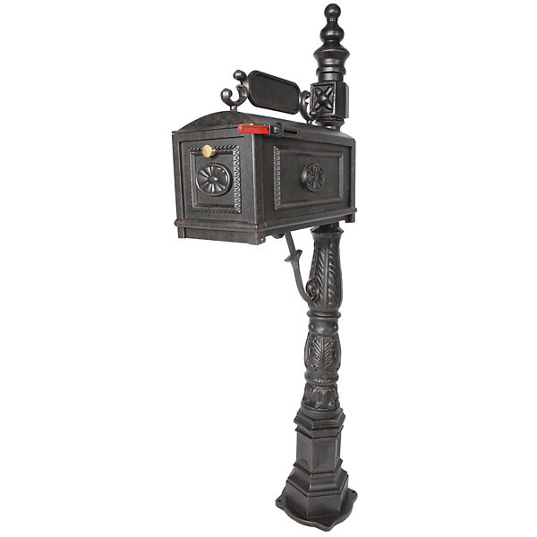 10752812 Estate Aluminum Mailbox On Stand - Image 1