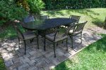 Savannah Outdoor Aluminum Oval Dining Table Set of 7 (KIT) - Image 2