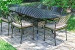 Savannah Outdoor Aluminum Oval Dining Table Set of 7 (KIT) - Image 3