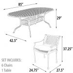 Savannah Outdoor Aluminum Oval Dining Table Set of 7 (KIT) - Image 4