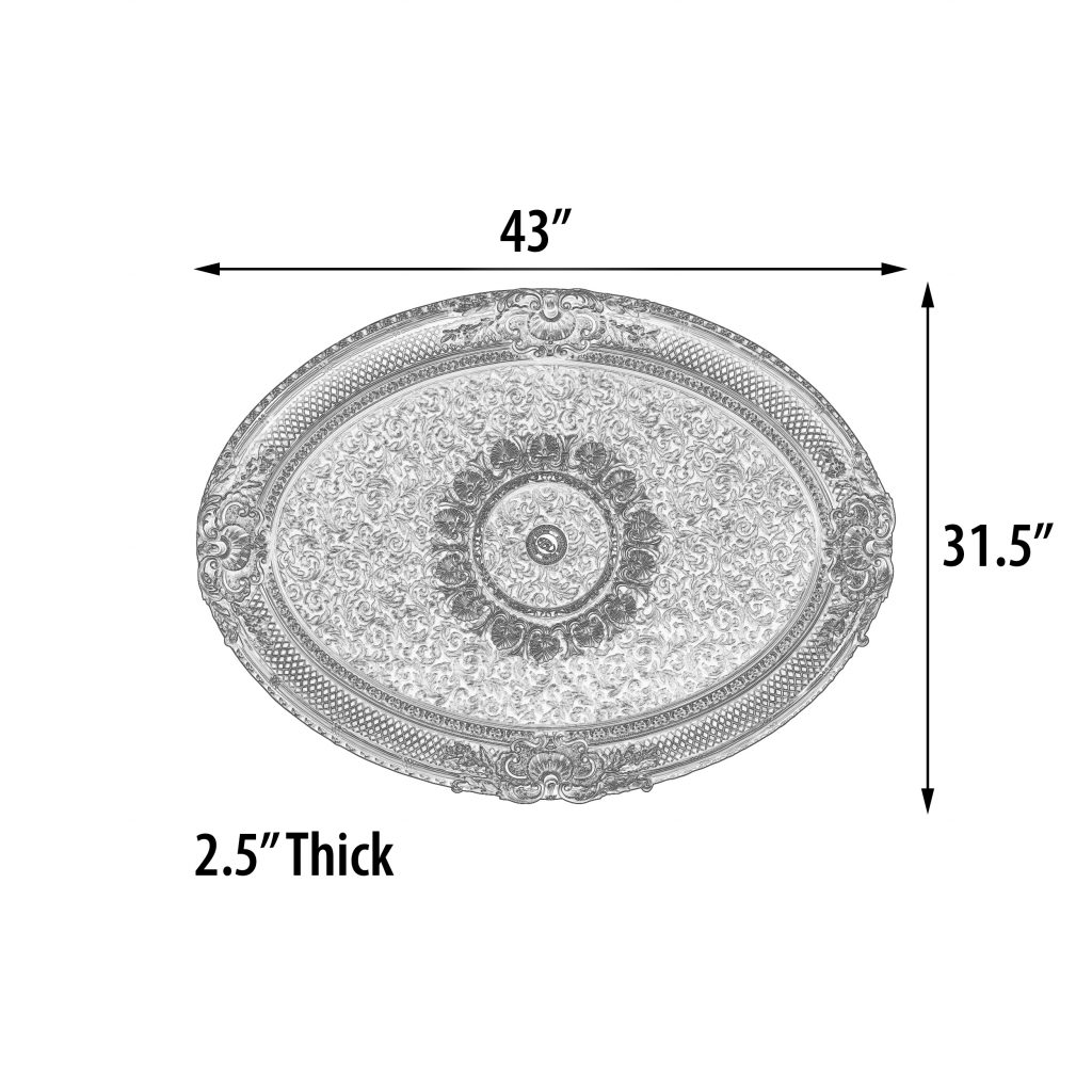 Golden Rocaille Oval Chandelier Ceiling Medallion