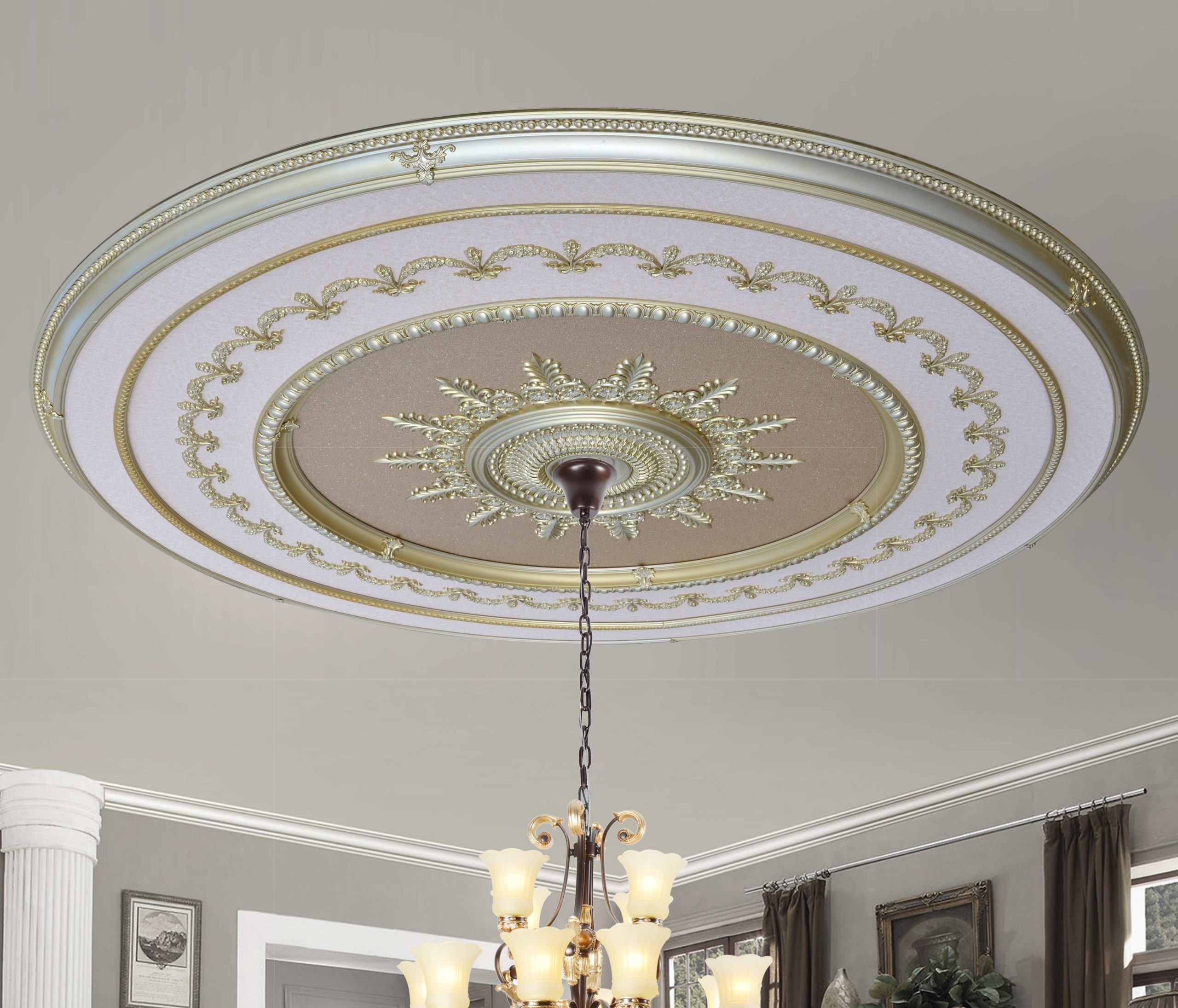 12013953 Rose Gold Grand Ceiling Medallion 98.5 Inch Diameter - Image 1