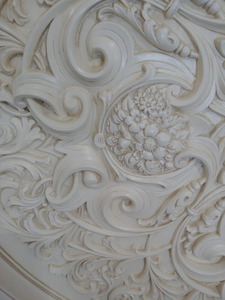 Alluring Carved Cream Round Ceiling Medallion 72 Inch Diameter