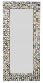 Quilled Large Leaner Coil Art Mirror 36x79