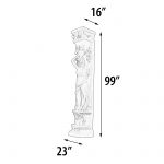 Roman Girl With Bowl Pilaster Stone Cast - Image 5