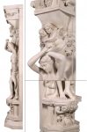 Roman Girl Pilaster Stone Cast