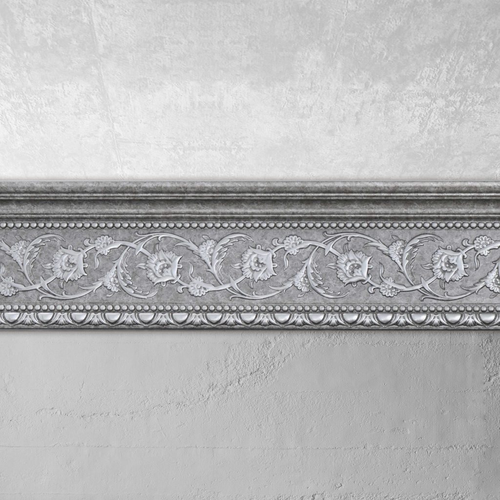 Grey and Silver Crown Molding 92 Inch