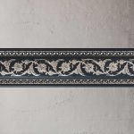 Silver Floral on Black Chair Rail 94 Inch - Image 3