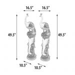 Golden Emerald Peacocks on Pedestal Set of 2 - Image 5