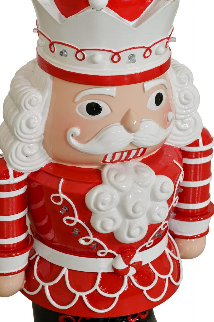 Red and White Nutcracker with LED lights