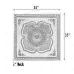 French White and Gold Square Chandelier Fan Ceiling Medallion - Image 4