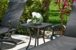 Wyndemere Lounge, Chaise, Set of 3, Swivel Outdoor Aluminum, Woven, Black, Bridgeton Moore Patio