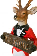 Deer Welcome Sign Statue - Image 4