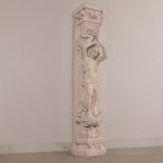 Roman Girl With Bowl Pilaster Stone Cast